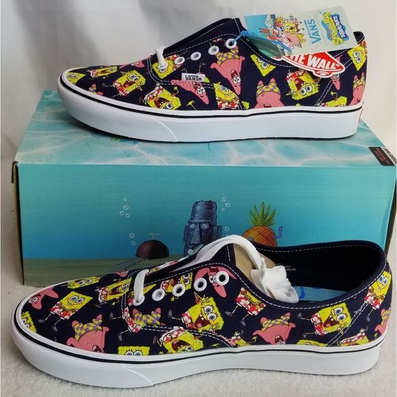 Vans Other - Van's Authentic Comfycush Spongebob Alohabob Sneaker Shoes Sz 10 New